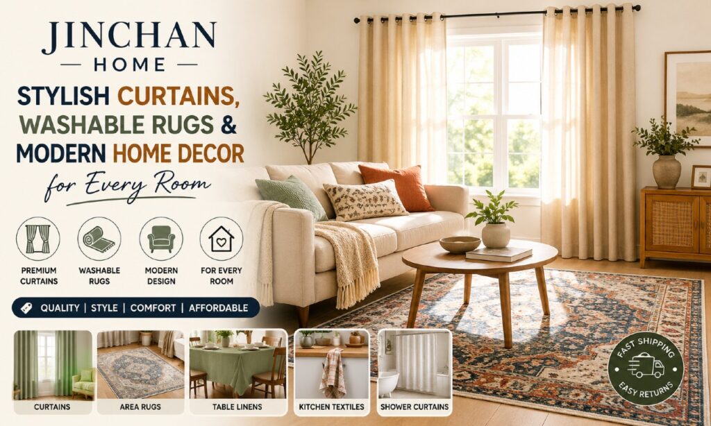 Jinchan Home: Stylish Curtains, Washable Rugs & Modern Home Decor for Every Room